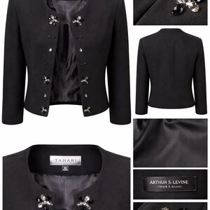 Tahari Black Embellished Women's Blazer